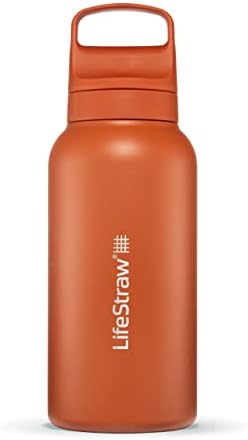 LifeStraw Go Series Insulated Steel Water Filter Bottle, 1 L, Kyoto Orange by Unknown