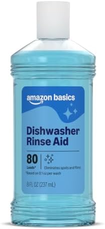 Amazon Basics Dishwasher Rinse Aid, Prevents Spots & Film, Enhances Drying, 8 Fl Oz by AmazonBasics