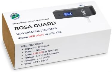 ROSA GUARD Smart Water Filter Life Indicator - Universal Digital Flow Meter (1500 Gallons) & 180-Day Timer - WCL-6000 Monitor with Red LED Alert - 1/4” Quick Connect - Heavy Duty - Image 4