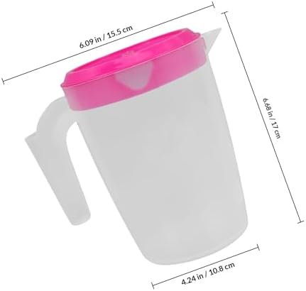 Totority Plastic Juice Pitcher 1l Small round Water Jug with Lid Refrigerator Pitcher for Cold Drinks and Tea Serving in Kitchen and Dining - Image 2