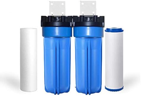 Dual Whole House Water Filter System 3.5" x 10" Housing with 3/4" Ports + Pressure Relief by Premier+Water+Systems