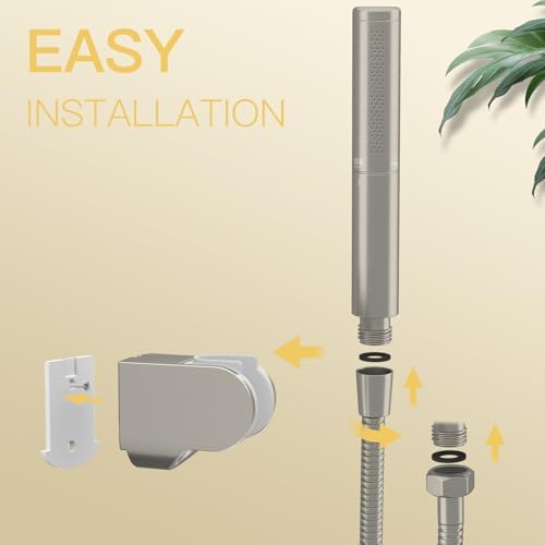 BESy Handheld Shower Head Show Spray Shower Wand Hand Shower Brushed Nickel - Image 6
