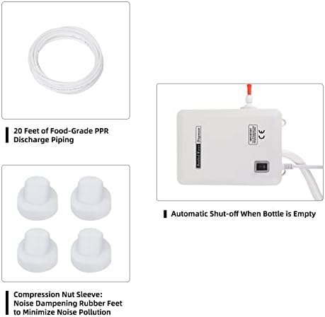 Bottled Water Dispenser Pump System - 20ft 110V AC US Plug Water Dispensing Pump with Single Inlet - Compatible Use with Coffee/Tea Machines, Water Dispensers, Refrigerators, Ice Makers - Image 4