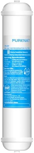 Inline Water Filter - 1/4"Push Connect for Refrigerator & Ice Maker(1 Pack) by PURENATTUBINGANDFITTINGS