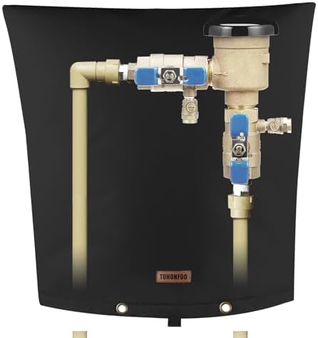 TOHONFOO Backflow Preventer Cover, Pipe Freeze Insulation, 24"Wx26"H, Black by TOHONFOO