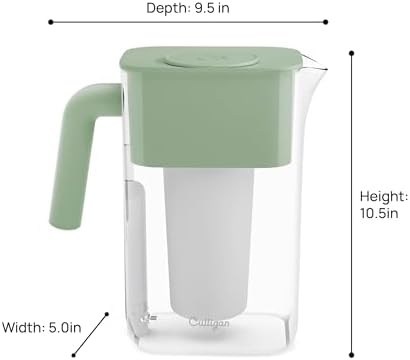Culligan ZeroWater 10-Cup Pitcher Water Filter Removes PFAS, Sage - Image 3