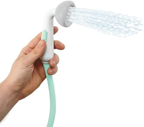 Yookidoo Baby Bath Shower Head – Elephant Water Pump with Trunk Spout Sprayer & Rinser, Dual Knob Flow Control, Bath Time Essential for Newborns, Tub or Sink (Turquiose) - Image 3