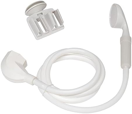 Simply Clean Portable Shower Head with Hose, Single Setting, White by PlumbCraft