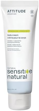 ATTITUDE Face & Body Cream for Sensitive Skin, Unscented, 8 Fl Oz by ATTITUDE