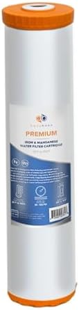 Aquaboon 5 Micron 20 x 4.5 Premium Whole House Water Filter Replacement Cartridge Iron & Manganese for 1-Stage Water Filtration System 1 Pack by Aquaboon