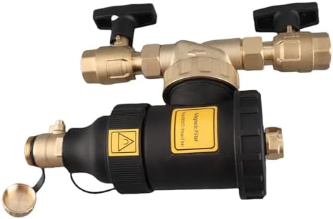 Keenso Magnetic Boiler Filter 5μm Accurate Brass Construction 3/4 Inch Connector for Central Heating System Installation - Image 2