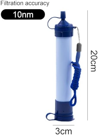 Water Filter Camping, Personal Backpacking Water Filter Straw Portable for Hiking Travels (Light Blue) - Image 2
