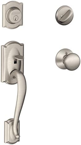 SCHLAGE Camelot Single Cylinder Handleset and Plymouth Knob, Satin Nickel (F60 CAM 619 PLY) by Unknown