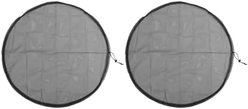 2 Pieces 37 Inch Rain Covers, Black Polyester Mesh Screen with Lamb for Water Collection Tanks, Protective Filter Net by Unknown