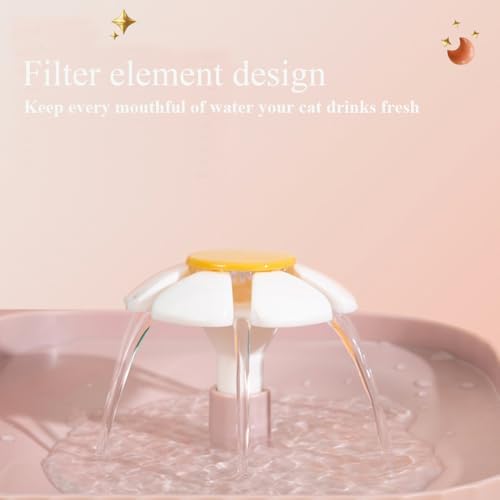 Marchul Cat Water Fountain and Stainless Steel Food Bowl, 100oz/3L Super Quiet Automatic Pet Water Dispenser with Smart Pump and 3 Replacement Filters for Cats and Small Dogs, Pink - Image 4