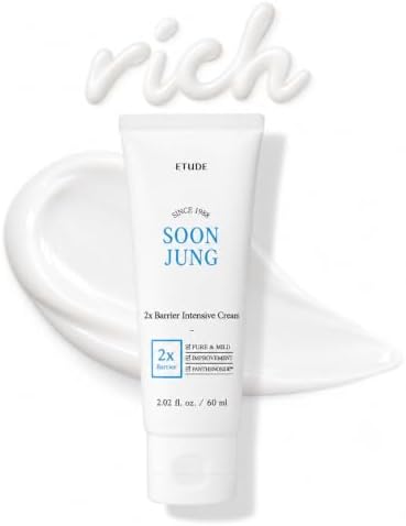 ETUDE SoonJung 2x Barrier Repair Cream for Sensitive Skin, 2.02 fl oz by ETUDE