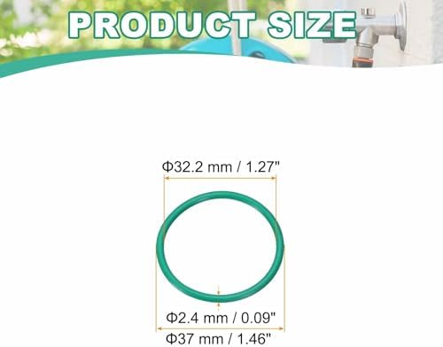 HARFINGTON 10 Pcs Fluorine Rubber O-Rings 37mm OD 32.2mm ID 2.4mm Width Round Sealing O Ring Seal Gasket for Industrial Engines Plumbing Faucet Hose Automotive - Image 2