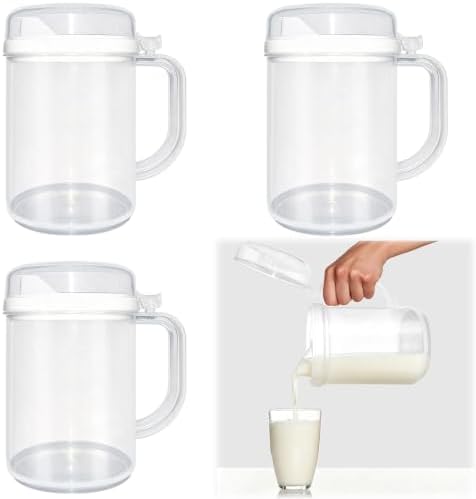 3 Pack Early Learning Kids Easy Pour Mini Pitchers,with Lid & Handle by Unknown