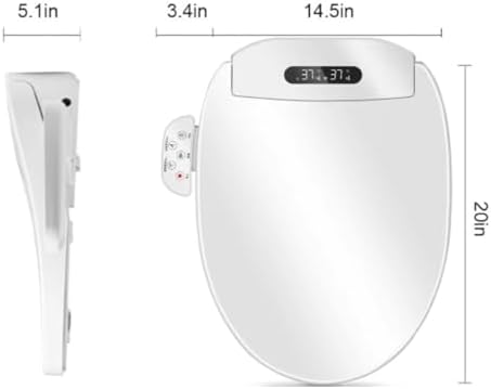 Electric Bidet Smart Toilet, Auto Open/Close Lid & Seat with Radar and Foot Sensor, WaterTank Built In, Auto Flushing, 8 Modes Wash, Dryer, Foam Shield (Snow White) - Image 7