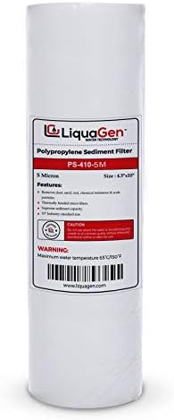 LiquaGen Pack of 2 : Big Blue Sediment Filter Housing 5 Micron - 4.5" x 10" | Highly Compatible Ultrapure Water Filter Kit for Reverse Osmosis & Aquarium Reef Processes by LiquaGen
