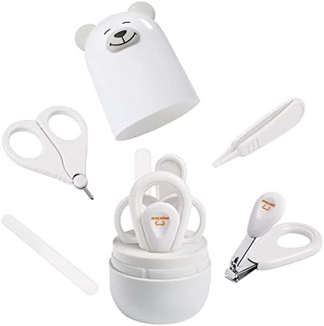 Baby Nail Clippers Set with Cute Case, Infant Fingernail and Toenail File Kit for Newborn Manicure and Pedicure, New Mom Grooming Gift by papabear