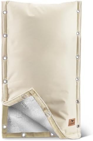 Backflow Preventer Insulation Cover - 3 Way Opening Pipe Insulation Cover for Irrigation Valve, Sprinkler Cover for Outside - Winter Freeze Protection Backflow Cover - 18" W x 34" H, Beige by DEMEDO