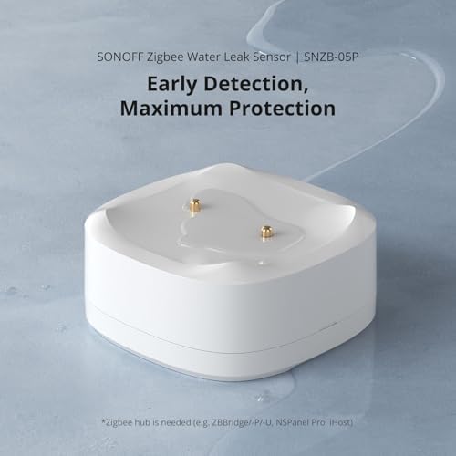 SONOFF SNZB-05P Zigbee Water Leak Sensor for Alarm System and Smart Home Automation, Wireless Mini Flood Detector for Kitchen Bathroom Basement 1Pack - Image 2
