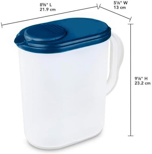 1 Gallon Water Pitcher with Lid & Pivot Spout -Slim Design Fits Fridge Door - Image 2