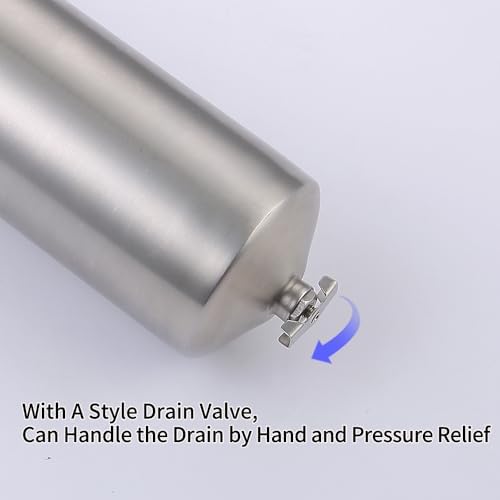 NSF/ANSI 42 Stainless Steel Whole House Water Filter Housing, 10" x 2.5" Sediment Water Filter System for Heavy Duty, Well & City Water, 3/4" NPT Port, Drain Valve Style A(Wing) - Image 6
