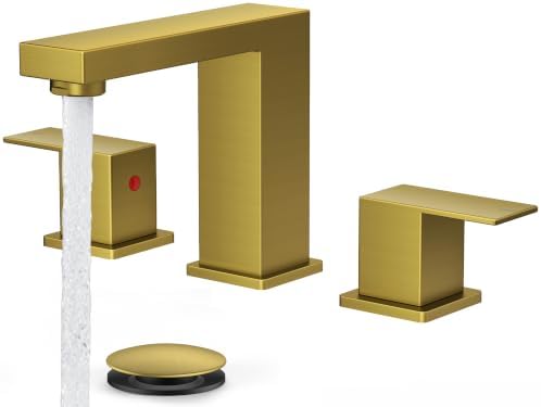 FORIOUS Brushed Gold Bathroom Faucet 3 Hole, 8" Vanity Gold Faucet Bathroom by FORIOUS