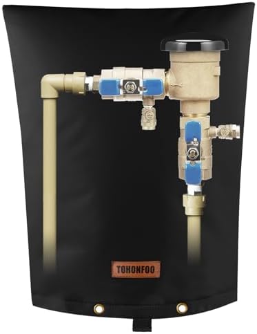 TOHONFOO Backflow Preventer Cover, Pipe Freeze Insulation, 14"Wx18"H, Black by TOHONFOO