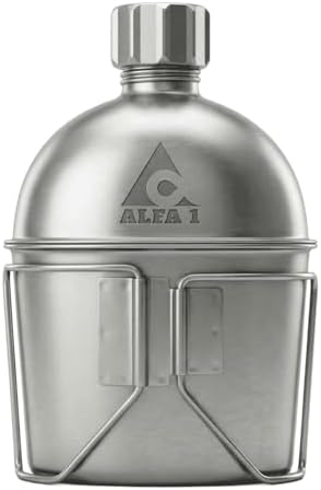 GEN 2: ALFA1 GI Stainless Steel Canteen & Kidney Style Cup (With 12 Lobe Stainless Steel Cap) by ALFA+1