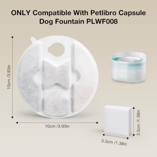 Replacement Filters for Petlibro Capsule Dog Fountain PLWF008-12 Packs Replacement Filters+12 Pre-Sponges with 1 Clean Brush|Multi-Filtration Flow Rate|Remove Odor - Image 6