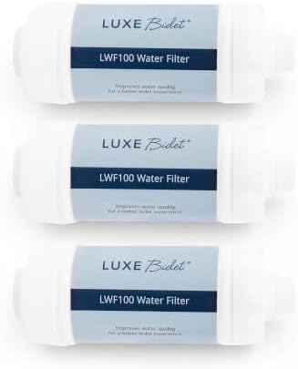 LUXE Bidet 4-in-1 Filtration Water Filter, 1/2" x 1/2", 3-Pack by LUXEBidet