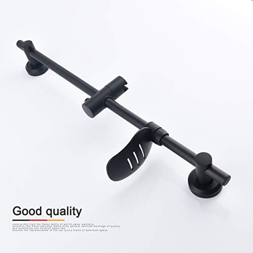 Tecmolog 69cm Shower Head Slide Bar ABS Plastic Height Adjustable Suction Cups Shower Bar with Dish Black, BB4044 - Image 6