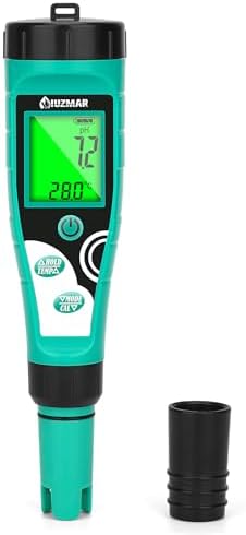 UIUZMAR pH and Salt Tester for Pool Free Chlorine Meter ORP Meter 7 in 1 Digital Pool Water Tester for pH, Salinity, Free Chlorine, ORP, TDS, EC, Temp Saltwater Pool Tester PPM and EC Meter by UIUZMAR