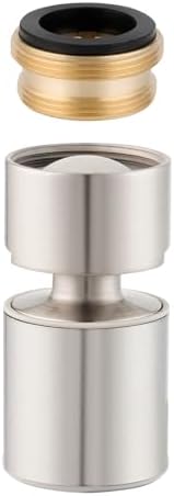 Hibbent NSF/ANSI/CAN 61 Certified Faucet Aerator, CUPC Certification 360 Degree Swivel Kitchen Sink Aerator, 2-Flow Sprayer Faucet Replacement Part 55/64 Inch Female Thread - Brushed Nickel by Hibbent