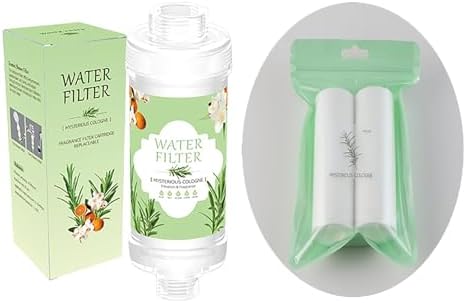 Vitamin C Shower Head Filter for Hard Water Filter + 2 Shower Aromatherapy Replacement Cartridge Bathroom Accessories Remove Chlorine Fluoride Heavy Metals Cologne by Unknown