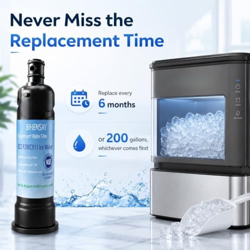 ICE2 F2WC9I1 ICE Maker Filter Replacement, Compatible with for ICE2 F2WC9I1 W10480323, W10565350, Used in 50 Ib Ice Maker Machines (3 Pack) - Image 5