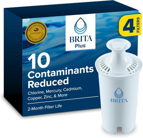 Brita Plus Replacement Water Filter, For Pitchers and Dispensers, 4 (Pack of 6) by Brita
