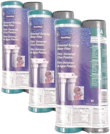 GE SmartWater FXSVC Under Sink Water-Filter, Replacement for Water Filtration System, Reduces Sediment & Other Impurities, Replace Every 6 Months, 2 Filters (Pack of 3) by GEAppliances