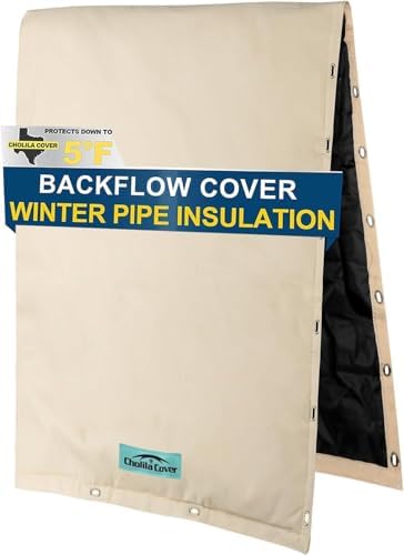 Backflow Preventer Cover, 18" W x 34" H, 2-Way Opening, Khaki by CholilaCover