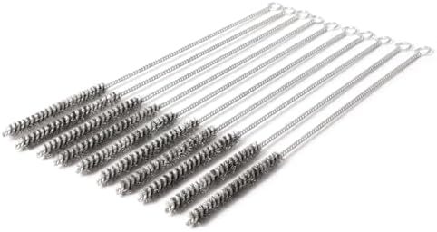 12 Inch Pipe Cleaning Brush Set with Stainless Steel Bristles, Steel Wire Tube Brush Kit for Auto Parts Polishing, Machining, Bottles, Tubes, Etc.（8mm-10pcs） by WMXXBRU