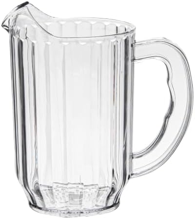 Restaurantware 32 oz Clear Plastic Water Pitcher, Contoured Lip, 1 Count - Image 2