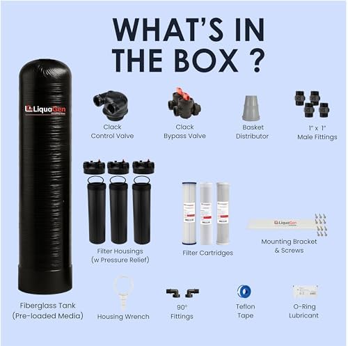 LiquaGen Salt-Free Water Conditioner + 3-Stage Whole House Cartridge Filter System – Softener Alternative Reduces Scale, Sediment & Chlorine, Protects Plumbing & Appliances (12 GPM) - Image 3