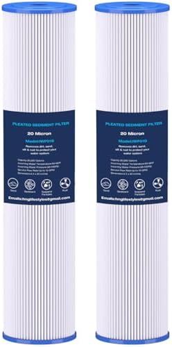 H&G Lifestyles 20 x 4.5 20 Micro Whole House Pleated Sediment Water Filter by HGLifestyles