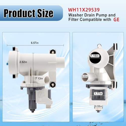 WH11X29539 WH11X39237 Washer Drain Pump and Filter for GE Washing Machines - Image 2