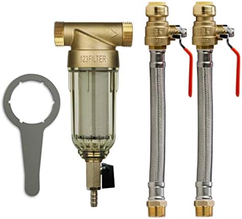 iSpring WSP-50 Spin Down Sediment Filter, Ball Valve Connectors, 50 Micron by iSpring