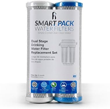 iFilters 2.5 x 10 5 & 0.5 Micron Carbon Block Under Sink Water Filter Set by Smart+Pack+Water+Filters
