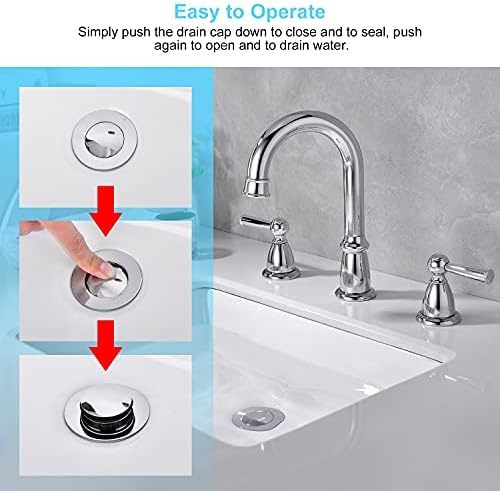 CREA Bathroom Sink Drain Chrome, Sink Stopper Pop Up Drain for Bathroom Vanity Kitchen Sink with Overflow - Image 4
